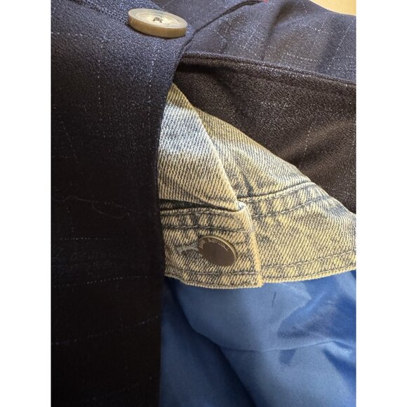 Blue Revival Medium M Ibiza Blue Beard Plaid Double Layer Veronica Blazer NEW - Picture 13 of 16